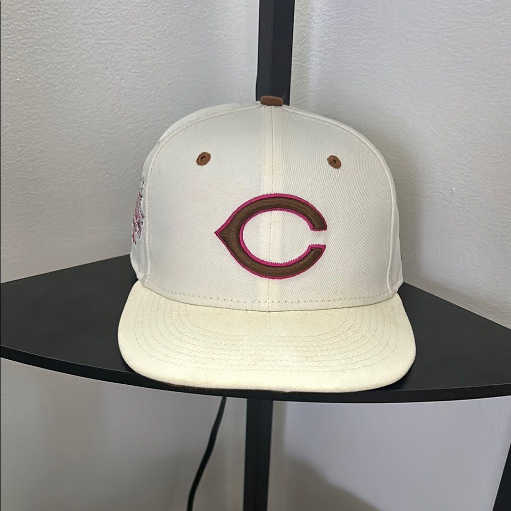 Reds Cream and Pink Baseball Cap